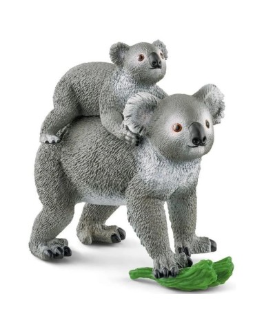Figurine Maman et Bébé Koala, pour enfants des 3 ans, 13,6 x 5,8 x 19,2 cm -Schleich 42566 WILD LIFE
