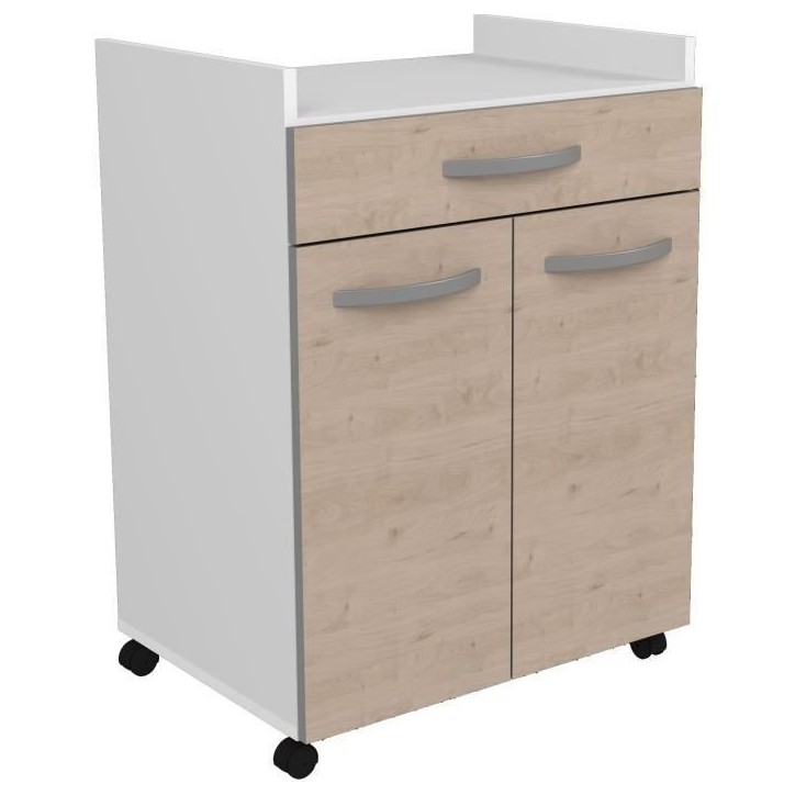 OSLO Desserte de 60 cm - 1 Tiroir et 1 Porte - L 60 x P 44 x H 81 cm - Coloris Chene OSLO Desserte de 60 cm - 1 Tiroir et 1 Porte - L 60 x P 44 x H 81 cm - Coloris Chene