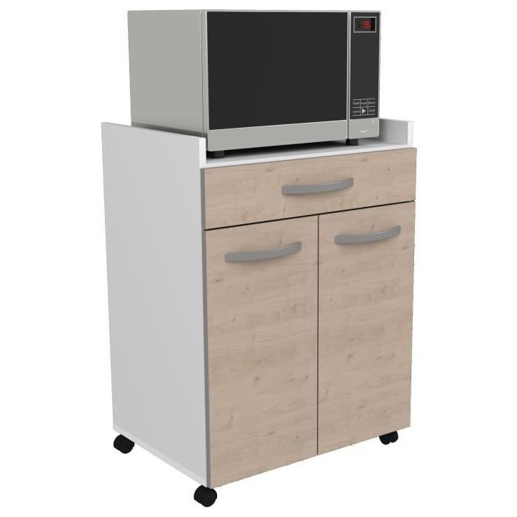 OSLO Desserte de 60 cm - 1 Tiroir et 1 Porte - L 60 x P 44 x H 81 cm - Coloris Chene OSLO Desserte de 60 cm - 1 Tiroir et 1 Porte - L 60 x P 44 x H 81 cm - Coloris Chene