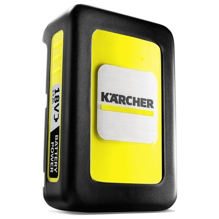 Batterie Power KARCHER 18V / 2.5 Ah - Lithium Ion - Ecran LCD - Grips antidérapants - Noir