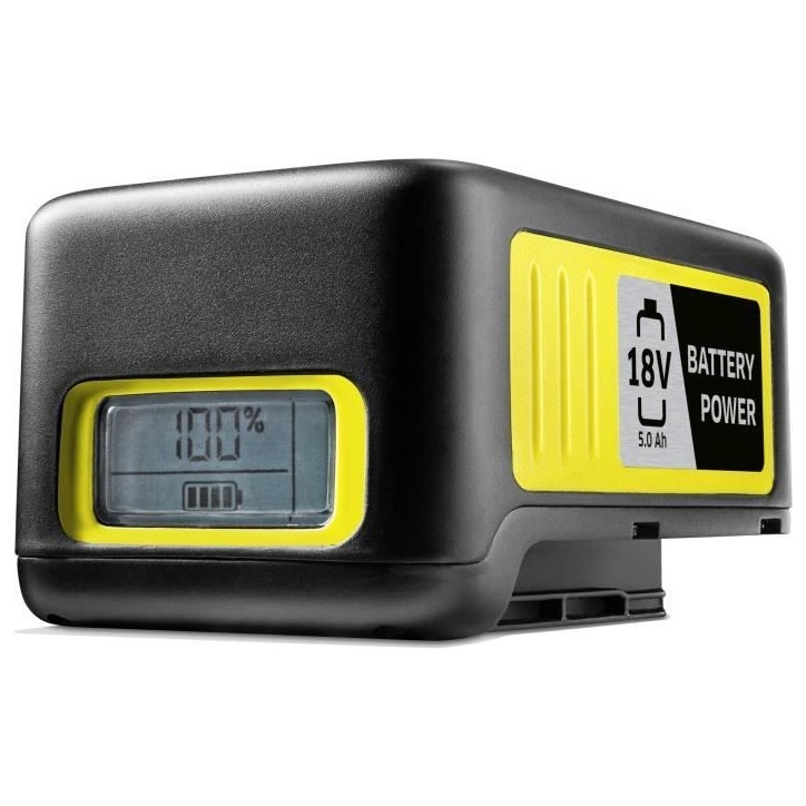 Batterie KARCHER Power 18V / 5 Ah - écran LCD - grips antidérapants Batterie KARCHER Power 18V / 5 Ah - écran LCD - grips antidérapants