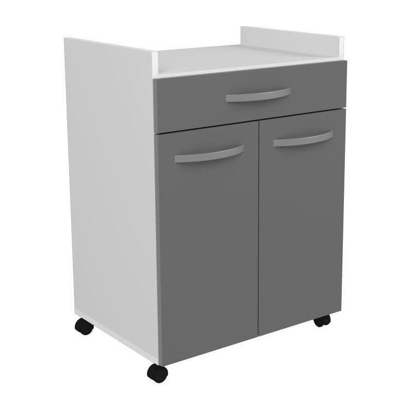 OSLO Desserte de 60 cm - 1 Tiroir et 1 Porte - L 60 x P 44 x H 81 cm -