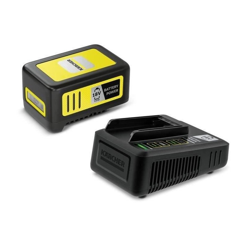 Batterie KARCHER Power 18V/5Ah avec chargeur secteur - Ecran LCD et gr