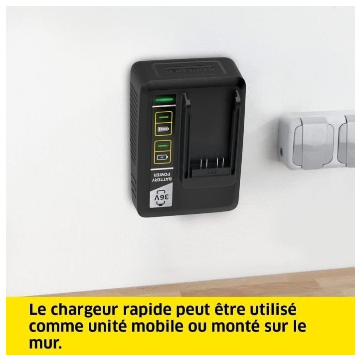 Batterie KARCHER POWER 36V / 2.5 Ah avec écran LCD et chargeur rapide Batterie KARCHER POWER 36V / 2.5 Ah avec écran LCD et chargeur rapide