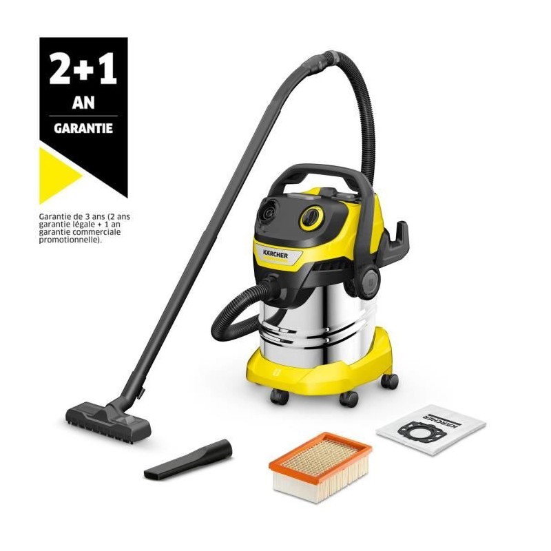 Aspirateur eau et poussiere KARCHER WD 5 S V-25/5/22 - Cuve inox 25 L Aspirateur eau et poussiere KARCHER WD 5 S V-25/5/22 - Cuve inox 25 L