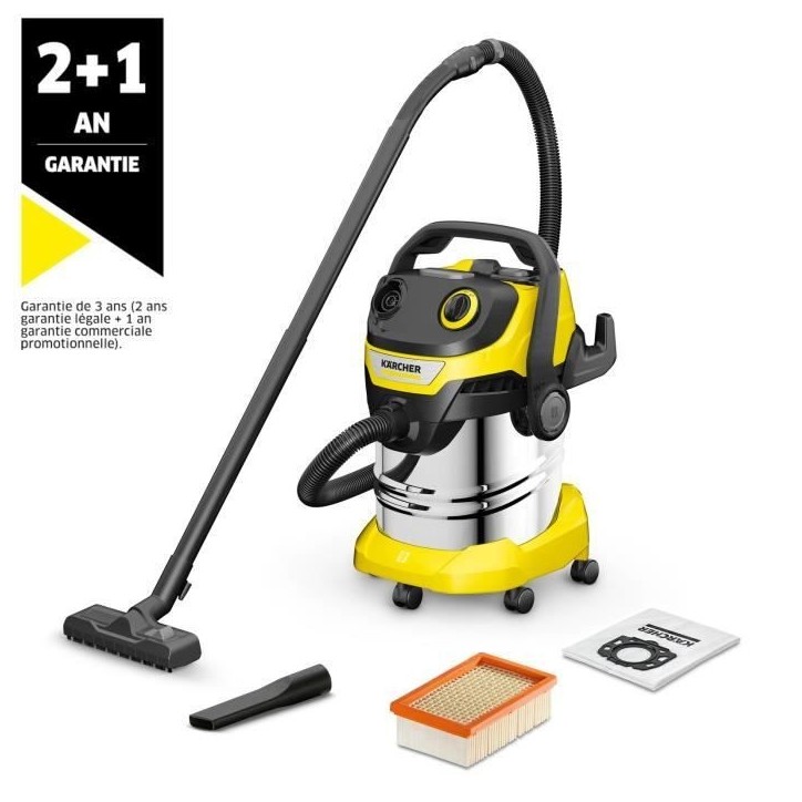 Aspirateur eau et poussiere KARCHER WD 5 S V-25/5/22 - Cuve inox 25 L - 1100W (Fonction soufflerie) Aspirateur eau et poussiere KARCHER WD 5 S V-25/5/22 - Cuve inox 25 L - 1100W (Fonction soufflerie)