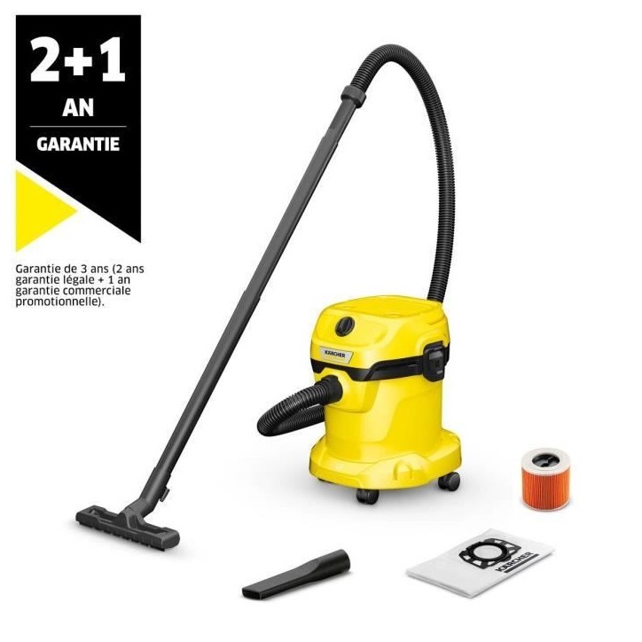 Aspirateur eau et poussieres 1000W WD2 plus 2 V-15/4/18/C - KÄRCHER - 16280110 Aspirateur eau et poussieres 1000W WD2 plus 2 V-15/4/18/C - KÄRCHER - 16280110