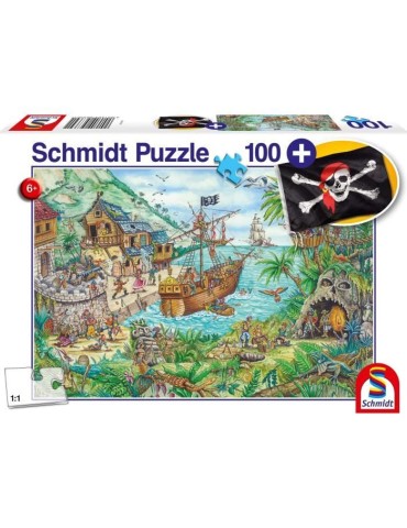 Puzzle Fantastique - SCHMIDT SPIELE - Dans la baie aux pirates - 100 pieces - Multicolore et vert