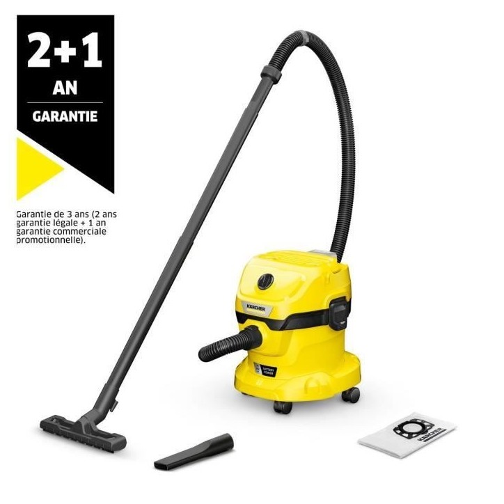 Aspirateur eau et poussieres sans fil WD 2-18 V-12/18 (sans batterie) KARCHER Aspirateur eau et poussieres sans fil WD 2-18 V-12/18 (sans batterie) KARCHER