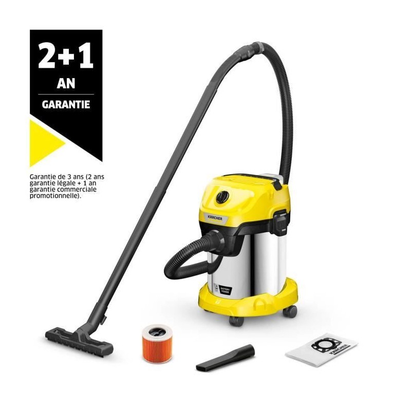 Aspirateur eau et poussieres sans fil KARCHER WD 3-18 S V-17/20 - Acie Aspirateur eau et poussieres sans fil KARCHER WD 3-18 S V-17/20 - Acie