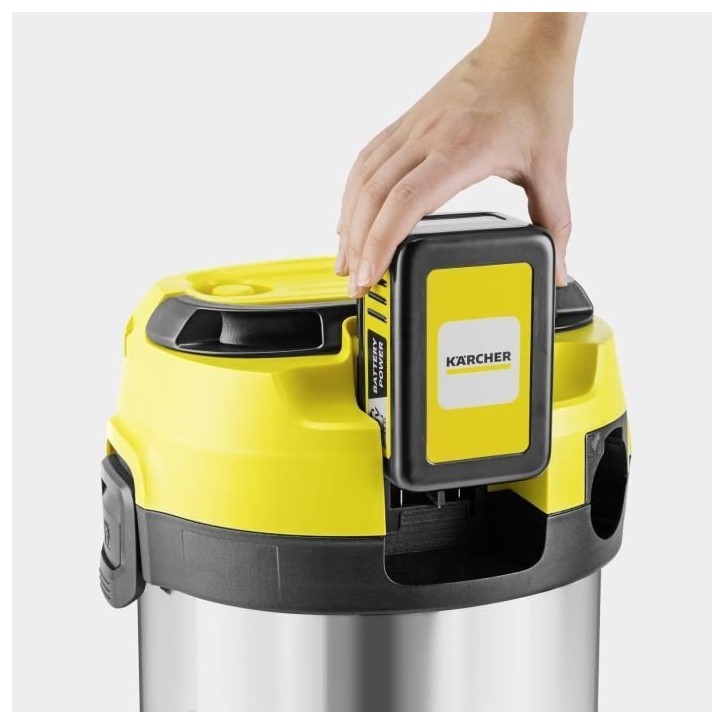 Aspirateur eau et poussieres sans fil KARCHER WD 3-18 S V-17/20 - Acier - 17 l - (sans batterie ni chargeur) Aspirateur eau et poussieres sans fil KARCHER WD 3-18 S V-17/20 - Acier - 17 l - (sans batterie ni chargeur)