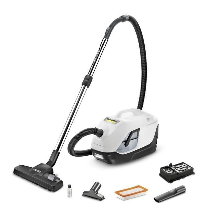 KARCHER DS 6 - Aspirateur sans sac avec filtration par eau - 650 W - Rejette un air plus frais et dépoussiéré a 99,95 %