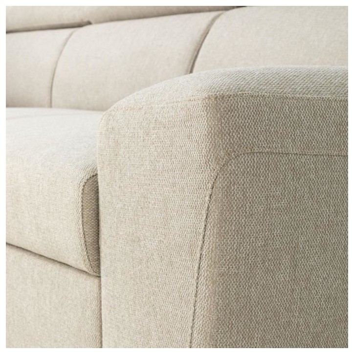 Canapé d'angle convertible réversible avec coffre - 5 places - KASIMIR - Tissu beige - 258 x 79/98 x 219 cm Canapé d'angle convertible réversible avec coffre - 5 places - KASIMIR - Tissu beige - 258 x 79/98 x 219 cm