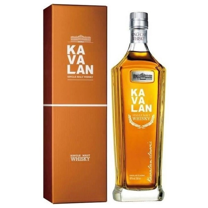 Kavalan Whisky Classic Single Malt - 40%vol - 50 cl avec étui Kavalan Whisky Classic Single Malt - 40%vol - 50 cl avec étui