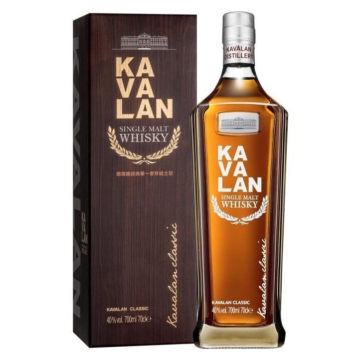 Kavalan Whisky Classic Single Malt - 40%vol - 50 cl avec étui Kavalan Whisky Classic Single Malt - 40%vol - 50 cl avec étui