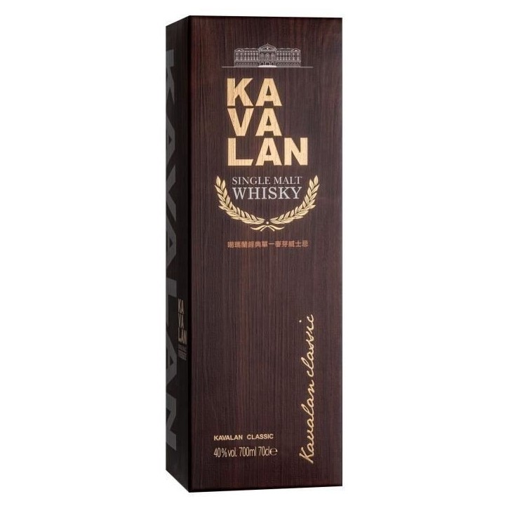 Kavalan Whisky Classic Single Malt - 40%vol - 50 cl avec étui Kavalan Whisky Classic Single Malt - 40%vol - 50 cl avec étui