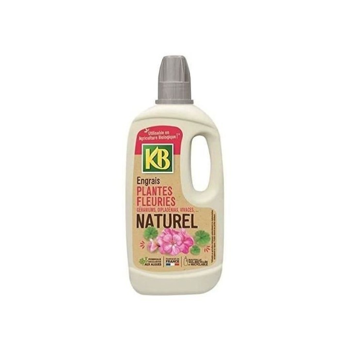 Engrais Naturel Plantes Fleuries : Géraniums, Dipladénias, Vivaces, ... 1L