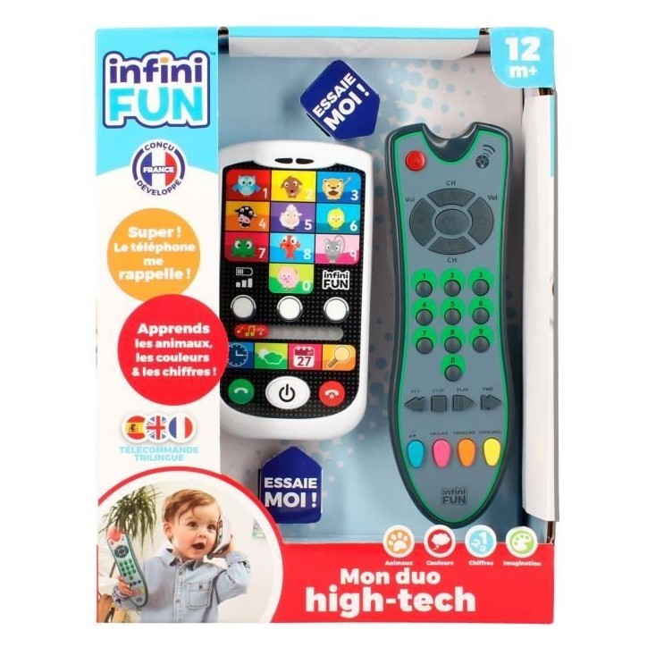 Téléphone et Télécommande - KD - Mon Duo High-Tech - Apprentissage des animaux, chiffres et couleurs Téléphone et Télécommande - KD - Mon Duo High-Tech - Apprentissage des animaux, chiffres et couleurs