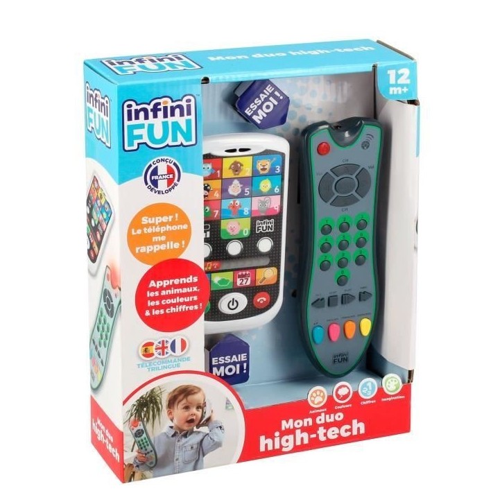 Téléphone et Télécommande - KD - Mon Duo High-Tech - Apprentissage des animaux, chiffres et couleurs Téléphone et Télécommande - KD - Mon Duo High-Tech - Apprentissage des animaux, chiffres et couleurs