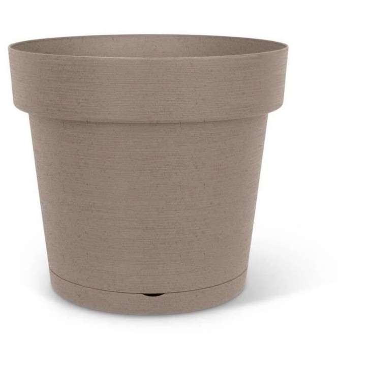 Pot a réserve d'eau - GARDEN ID Glamour - Taupe 40 cm - Surface granuleuse - Intérieur/extérieur - Design épuré - Contient