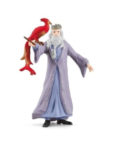 Dumbledore et Fumseck, Figurine de l'univers Harry Potter, pour enfants des 6 ans, 11 x 4 x 12 cm - schleich 42637 WIZARDING WOR