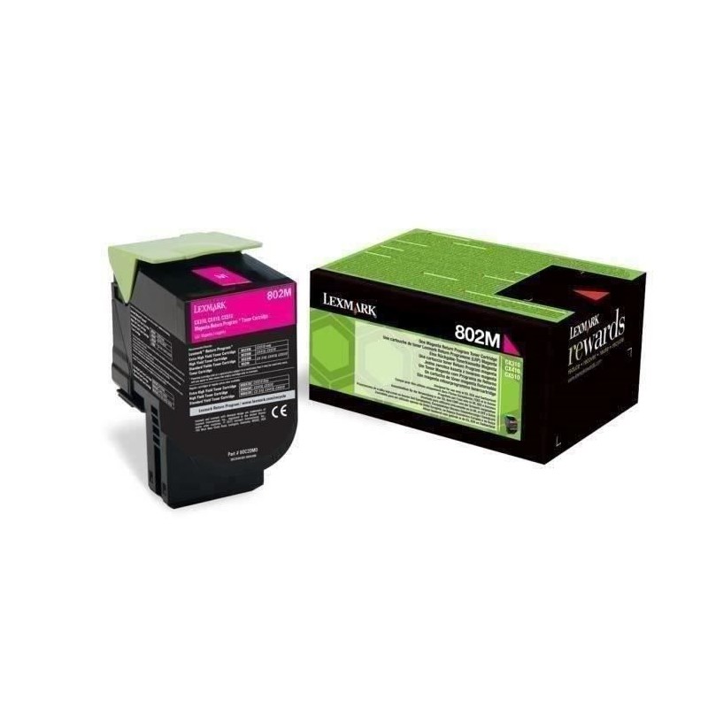 Cartouche de toner MAGENTA Lexmark Toner 802M - 80C20M0 - 1?000 pages Cartouche de toner MAGENTA Lexmark Toner 802M - 80C20M0 - 1?000 pages