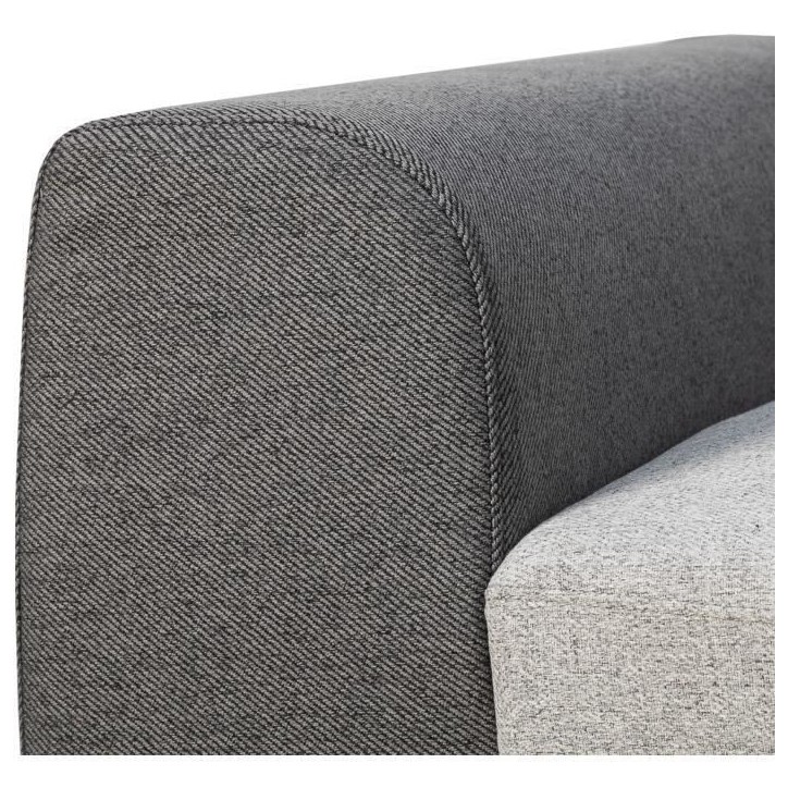 Canapé d'angle convertible réversible - 4/5 places - KELIO - Tissu Anthracite/Gris - 3 tétieres - 245 x 184 x 77/87 cm