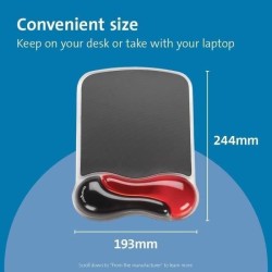 Kensington, Tapis de souris avec repose-poignet, Duo gel, Noir et roug