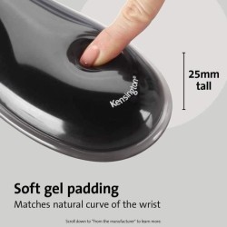 Kensington, Tapis de souris avec repose-poignet, Duo gel, Noir et roug