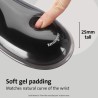 Kensington, Tapis de souris avec repose-poignet, Duo gel, Noir et roug
