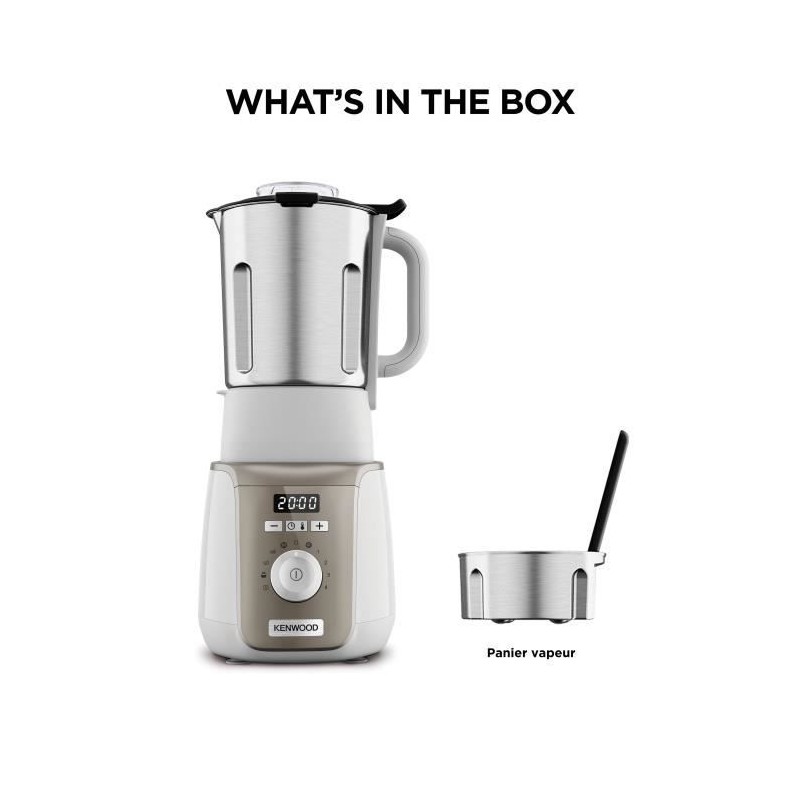 Blender chauffant KENWOOD SOUPEASY+ CBL30.000CP Blanc et champagne Blender chauffant KENWOOD SOUPEASY+ CBL30.000CP Blanc et champagne