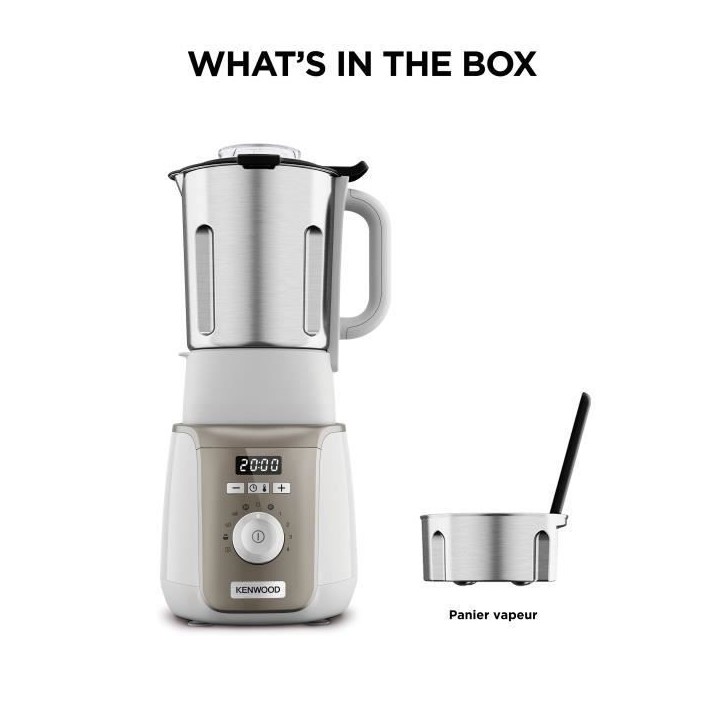 Blender chauffant KENWOOD SOUPEASY+ CBL30.000CP Blanc et champagne Blender chauffant KENWOOD SOUPEASY+ CBL30.000CP Blanc et champagne