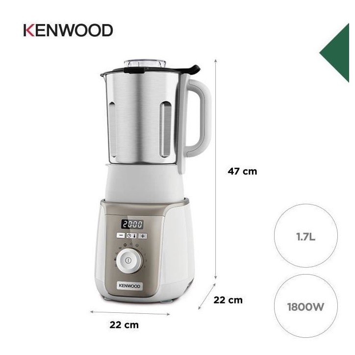 Blender chauffant KENWOOD SOUPEASY+ CBL30.000CP Blanc et champagne Blender chauffant KENWOOD SOUPEASY+ CBL30.000CP Blanc et champagne