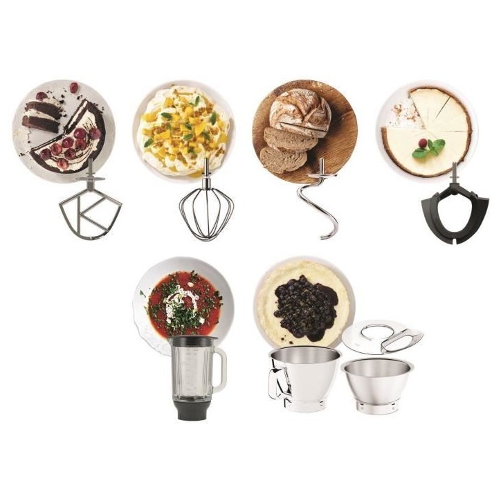 KENWOOD KVC85.124.SI - Robot pâtissier Titanium Chef Baker - 2 bols en inox 3,5L et 5L - Balance intégrée 6kg - Blender 1,8L KENWOOD KVC85.124.SI - Robot pâtissier Titanium Chef Baker - 2 bols en inox 3,5L et 5L - Balance intégrée 6kg - Blender 1,8L