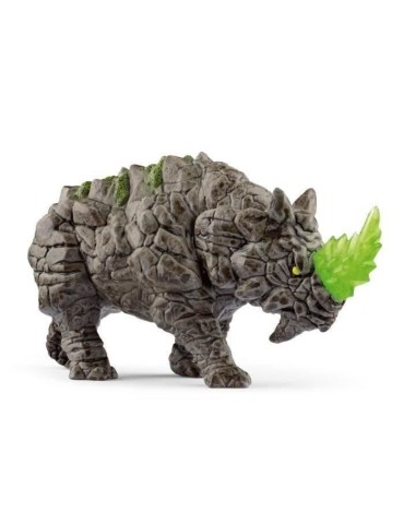 Rhinocéros de pierre - Figurine fantastique - Monstre Mythique et Puissant avec une Tete Mobile - Jeu Imaginatif pour Garçons