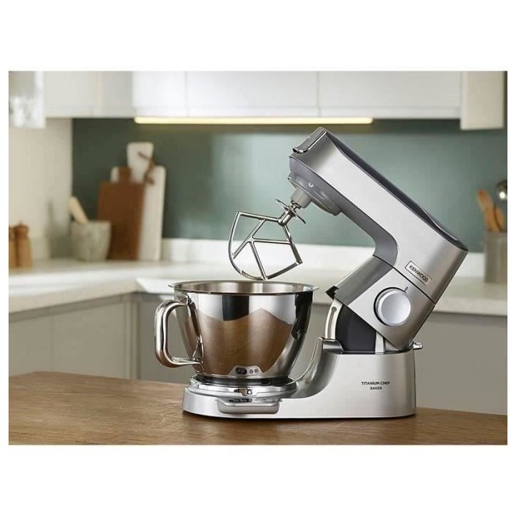 KENWOOD KVC85.124.SI - Robot pâtissier Titanium Chef Baker - 2 bols en inox 3,5L et 5L - Balance intégrée 6kg - Blender 1,8L KENWOOD KVC85.124.SI - Robot pâtissier Titanium Chef Baker - 2 bols en inox 3,5L et 5L - Balance intégrée 6kg - Blender 1,8L