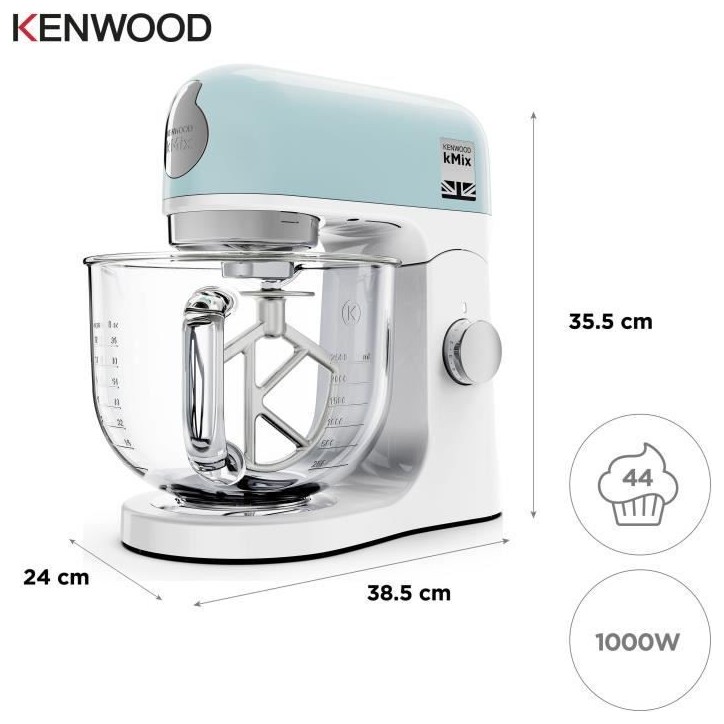 Robot pâtissier multifonction kMix KENWOOD KMX754APB - Moteur professionnel 1000W - 2 sorties pour accessoires - Bol en verre 5 Robot pâtissier multifonction kMix KENWOOD KMX754APB - Moteur professionnel 1000W - 2 sorties pour accessoires - Bol en verre 5