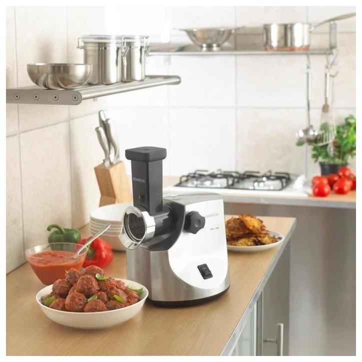 Hachoir a viande - KENWOOD - MG516 - 1600 W - Métal brossé - Accessoires inclus Hachoir a viande - KENWOOD - MG516 - 1600 W - Métal brossé - Accessoires inclus