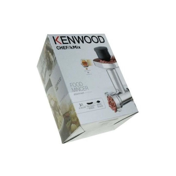 Hachoir a viandes et poissons - KENWOOD - Accessoires KAX950ME - Capacité 130kg/h - 3 grilles en acier Hachoir a viandes et poissons - KENWOOD - Accessoires KAX950ME - Capacité 130kg/h - 3 grilles en acier