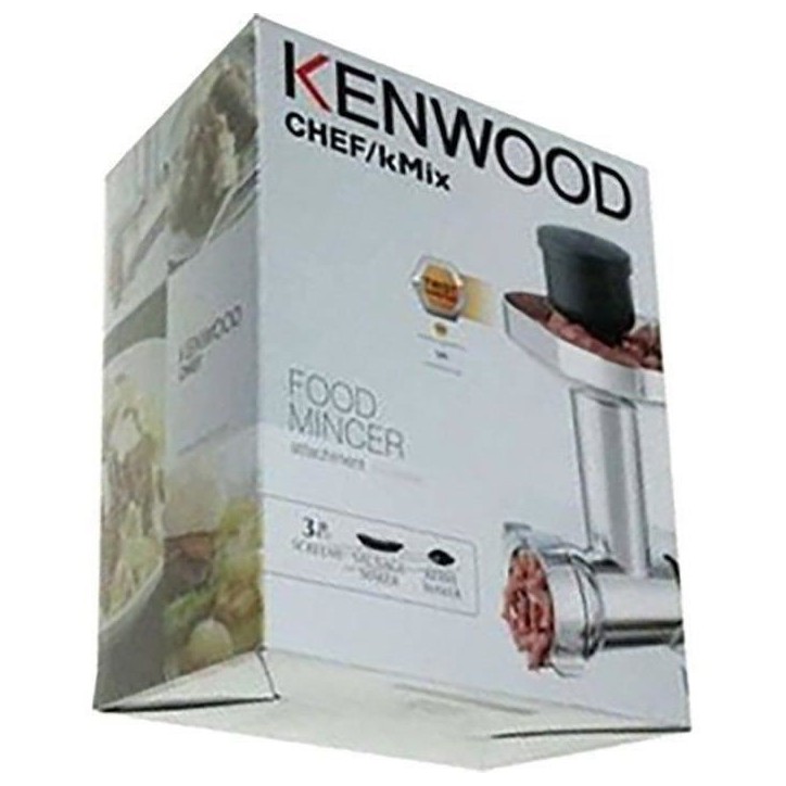 Hachoir a viandes et poissons - KENWOOD - Accessoires KAX950ME - Capacité 130kg/h - 3 grilles en acier Hachoir a viandes et poissons - KENWOOD - Accessoires KAX950ME - Capacité 130kg/h - 3 grilles en acier