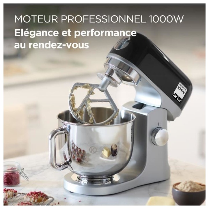 Robot pâtissier Kenwood kMix KMX750BK - bol 5 litres - 6 vitesses - 3 accessoires - noir Robot pâtissier Kenwood kMix KMX750BK - bol 5 litres - 6 vitesses - 3 accessoires - noir