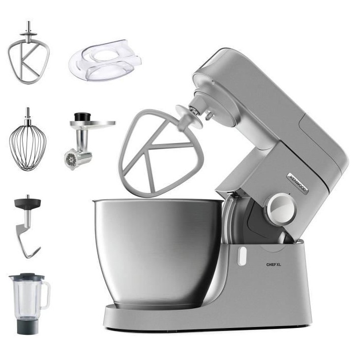 Robot pâtissier multifonction - KENWOOD KVL4170S - Chef XL - Blender 6,7L + Hachoir métal - Coloris Silver