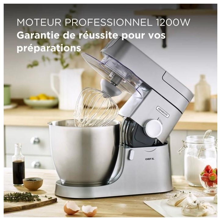 Robot pâtissier multifonction - KENWOOD KVL4170S - Chef XL - Blender 6,7L + Hachoir métal - Coloris Silver