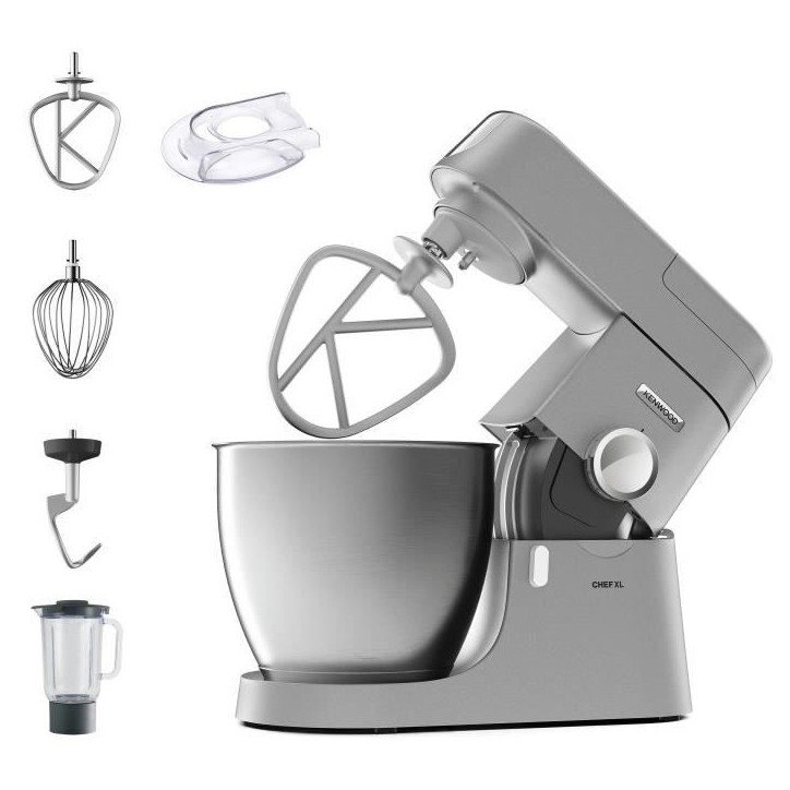 Robot pâtissier KENWOOD KVL4110S Chef XL - Bol inox 6,7 L - Kit pâtisserie et blender inclus - mouvement planétaire - silver