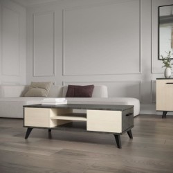Ensemble salon - Banc TV, Table basse - KENT - Chene de fil / Sidewalk