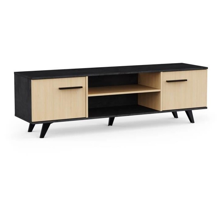 Ensemble salon - Banc TV, Table basse, Buffet haut - KENT - Chene de fil / Sidewalk - DEMEYERE Ensemble salon - Banc TV, Table basse, Buffet haut - KENT - Chene de fil / Sidewalk - DEMEYERE