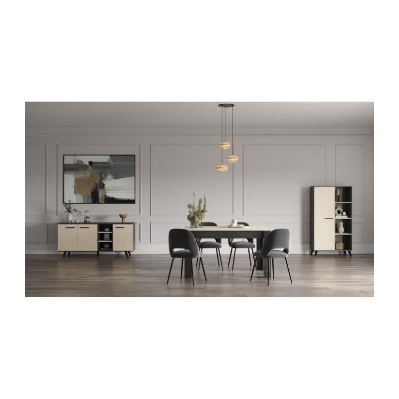 Ensemble séjour - Enfilade, Buffet haut, Table - KENT - Chene de fil Ensemble séjour - Enfilade, Buffet haut, Table - KENT - Chene de fil