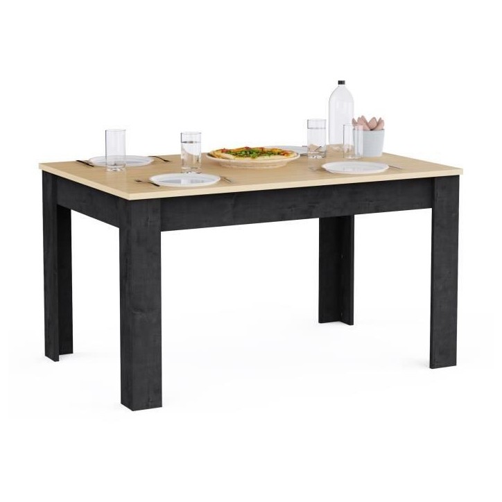 Table a manger fixe - KENT - Chene de fil / Sidewalk - Rectangulaire - 4 / 6 personnes - 140 x 90 x 77 cm - DEMEYERE Table a manger fixe - KENT - Chene de fil / Sidewalk - Rectangulaire - 4 / 6 personnes - 140 x 90 x 77 cm - DEMEYERE