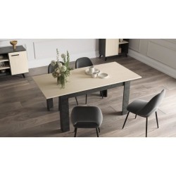 Table a manger fixe - KENT - Chene de fil / Sidewalk - Rectangulaire -