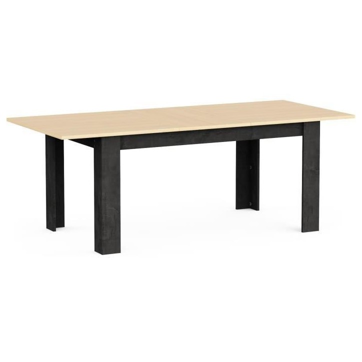Table a manger extensible - KENT - Chene de fil / Sidewalk - Rectangulaire - 6 / 8 personnes - 155/205 x 90 cm - DEMEYERE Table a manger extensible - KENT - Chene de fil / Sidewalk - Rectangulaire - 6 / 8 personnes - 155/205 x 90 cm - DEMEYERE